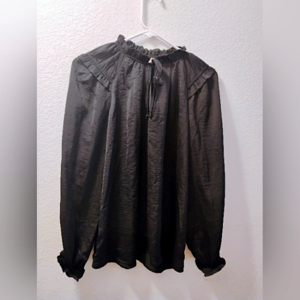 Black Ruffled Blouse